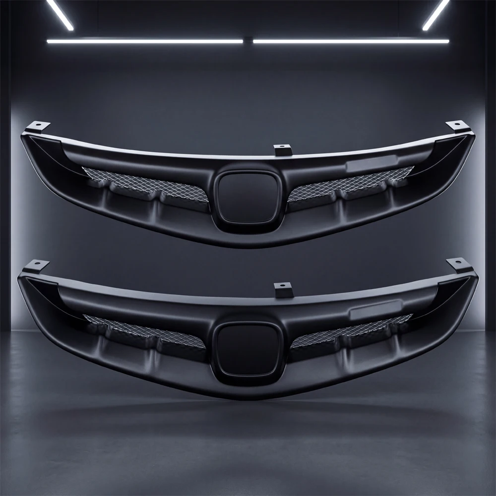 For 2006 2007 2008 2009 2010 2011 Honda Civic FD1 Front Bumper Grille Matte Black Grille Car Exterior Modification Accessories view 4