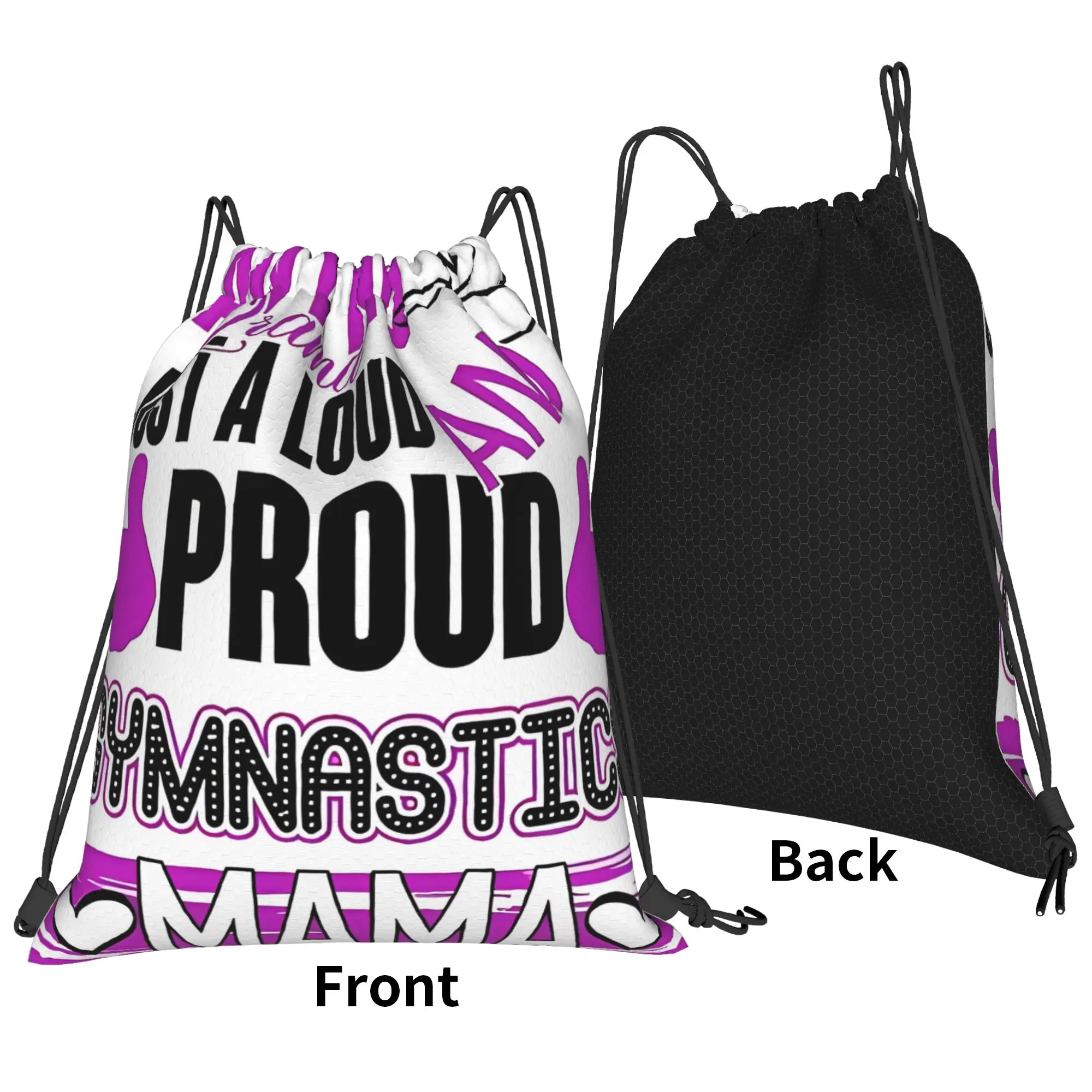 Gymnastics Proud Mama Portable Hiking Riding Gym Drawstring Storage Sporty Backpacks