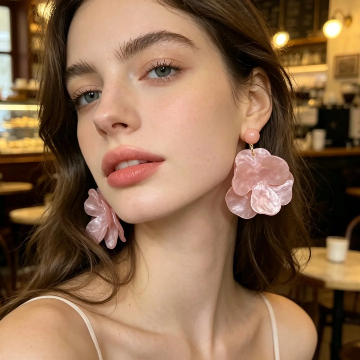 Color multi-color optional earrings holiday wind stud earrings flower exaggerated gradual change petal earrings women 2026 new e