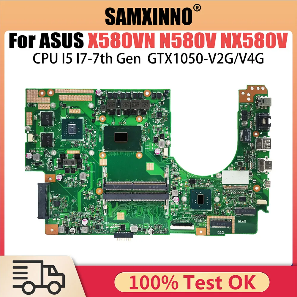 X580VN Laptop Motherboard For ASUS X580VD N580V N580V NX580V FX580V M580V Mainboard I5 I7 7th CPU GTX1050 MX150 GPU DDR4