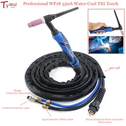 350A torcia per saldatura TIG raffreddata ad acqua professionale WP18 4m 13 piedi Argon tungsteno saldatore torcia TIG