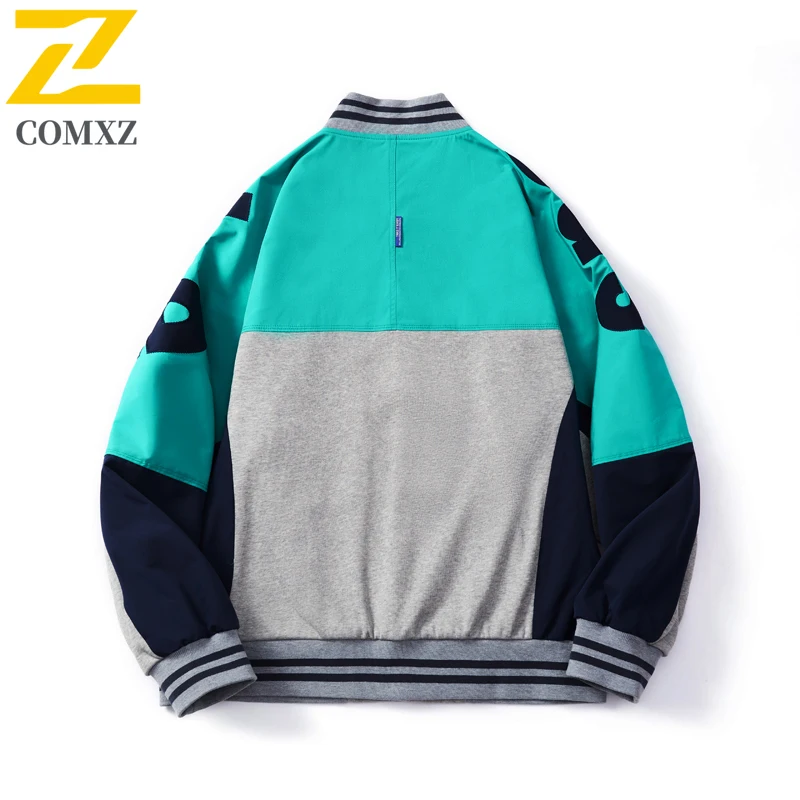 COMXZ Men Baseball Jacket Premium Hiking Travel Breathable Coat Casual High Street Fashion Comfortable Spring Autumn Outerwear​
