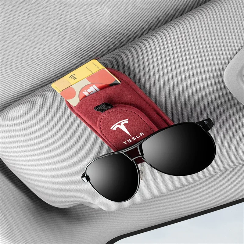 ل تسلا نموذج 3 نماذج ModelY ModelX لفائف رودستر سيارة الشمس قناع حقيبة التخزين نظارات كليب الملحقات #5