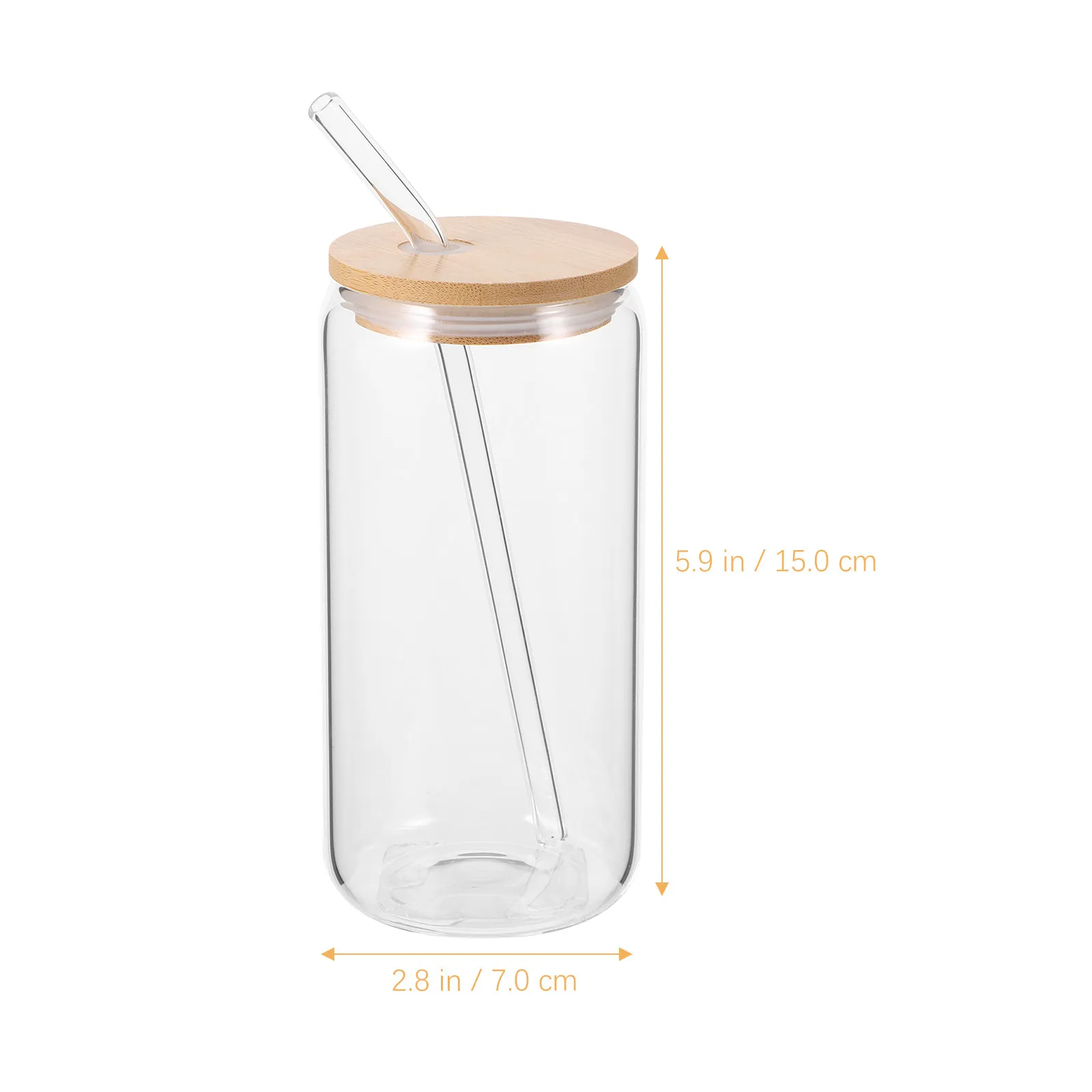 1Set Glass Coffee Cup Set Clear Leak Proof Drinking Cup with Bamboo Lid Straw for Hot Cold Beverages Cocktail Juice Milk Tea view 3