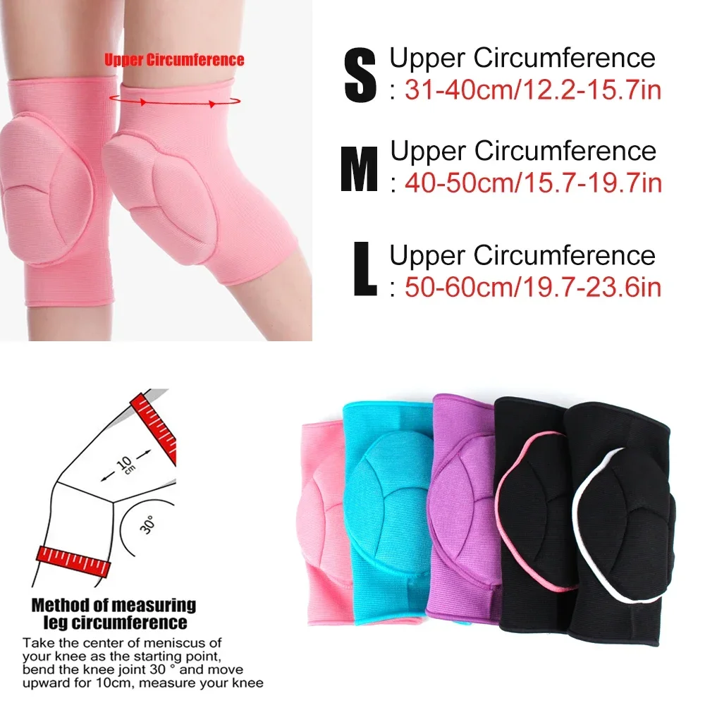 1Pcs Knee Pads Thick Sponge Anti-Slip Collision Avoidance Knee Sleeve Football Jogging Wrestling Basketball Volleyball Women Men