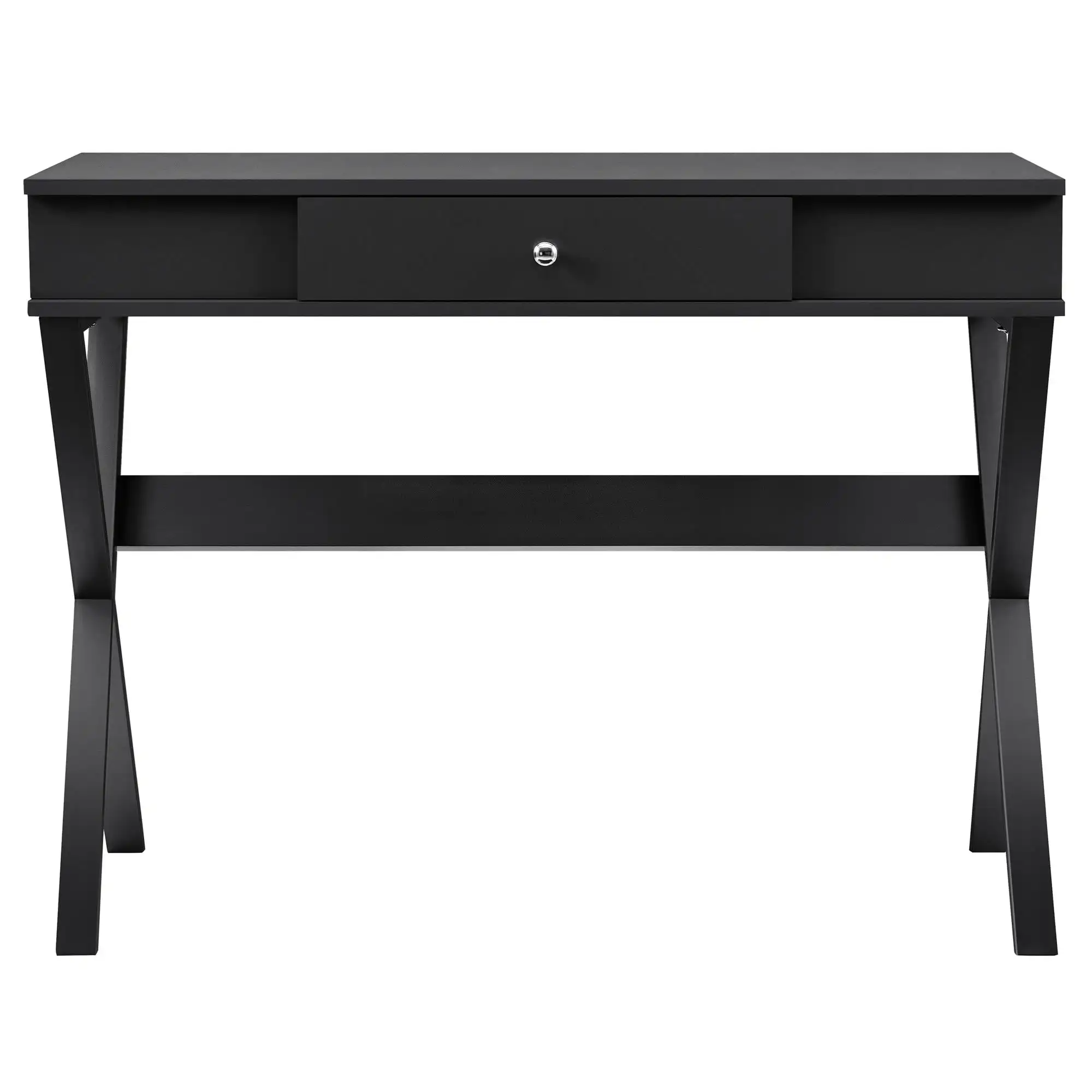 Modern Indoor Campaign Desk, Black/Graphite Gray, for Home, Living Room, Dorm