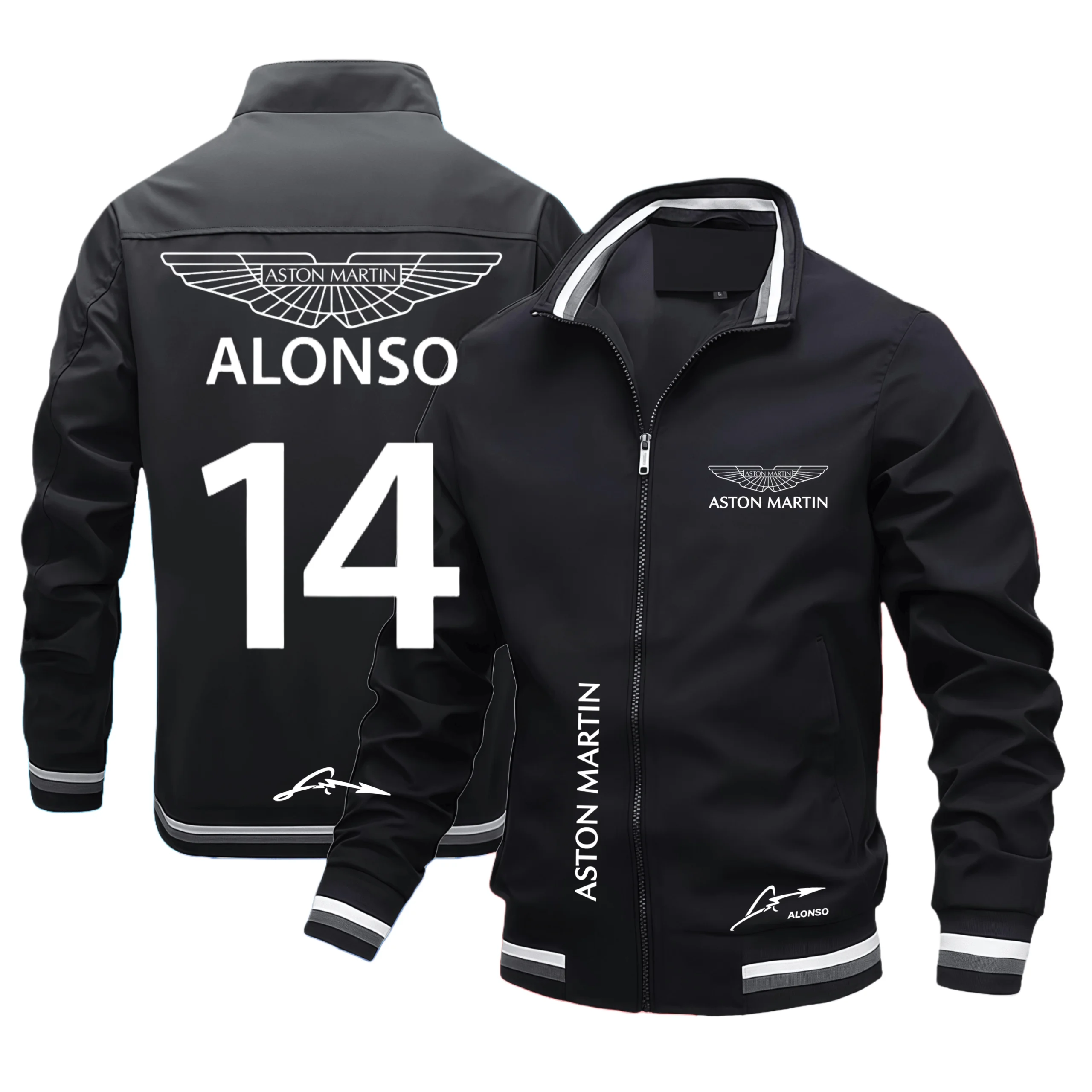 2025 أستون مارتن سائق إسباني ألونسو 14 سترة مطبوعة مقاومة للرياح Y2K