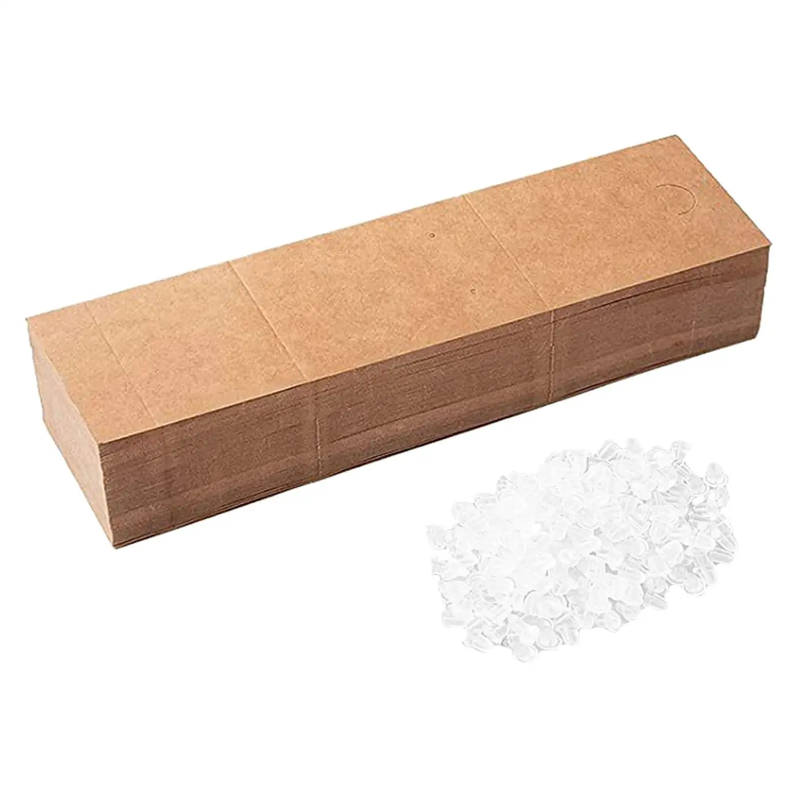 100 Pack Jewelry Display Cards Earring Cards with 200 Earring Stopper Backs for Ear Studs Necklace Display Stand DIY Craft
