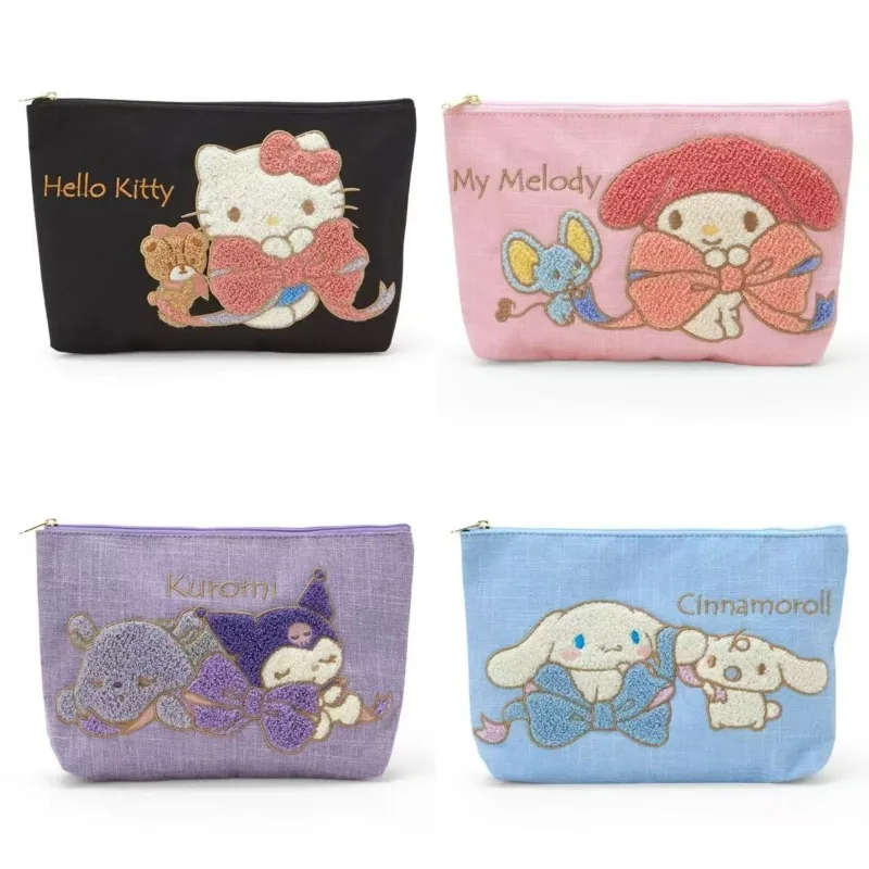 

Sanrio Summer Collection New Kitty Embroidery Makeup Bag - Cute Cartoon Girl Melody & Cinnamoroll Storage Bag