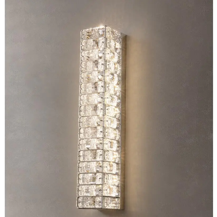 

Modern Stainless Steel Deco Crystal Wall Light Sconce LED Lamp For Living Room Bedroom Tv Background Lights Indoor Home Fixtures
