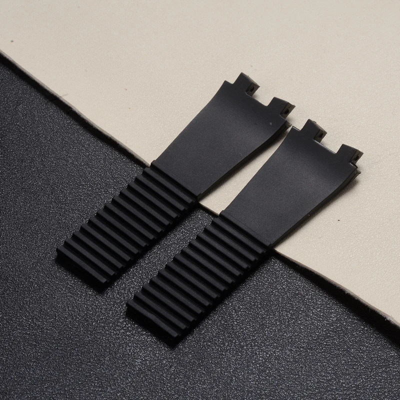 26mm Black Brown Blue Waterproof Silicone Rubber Strap Folding Buckle Wristband Strap Bracelet For Ulysse Nardin Watch Band