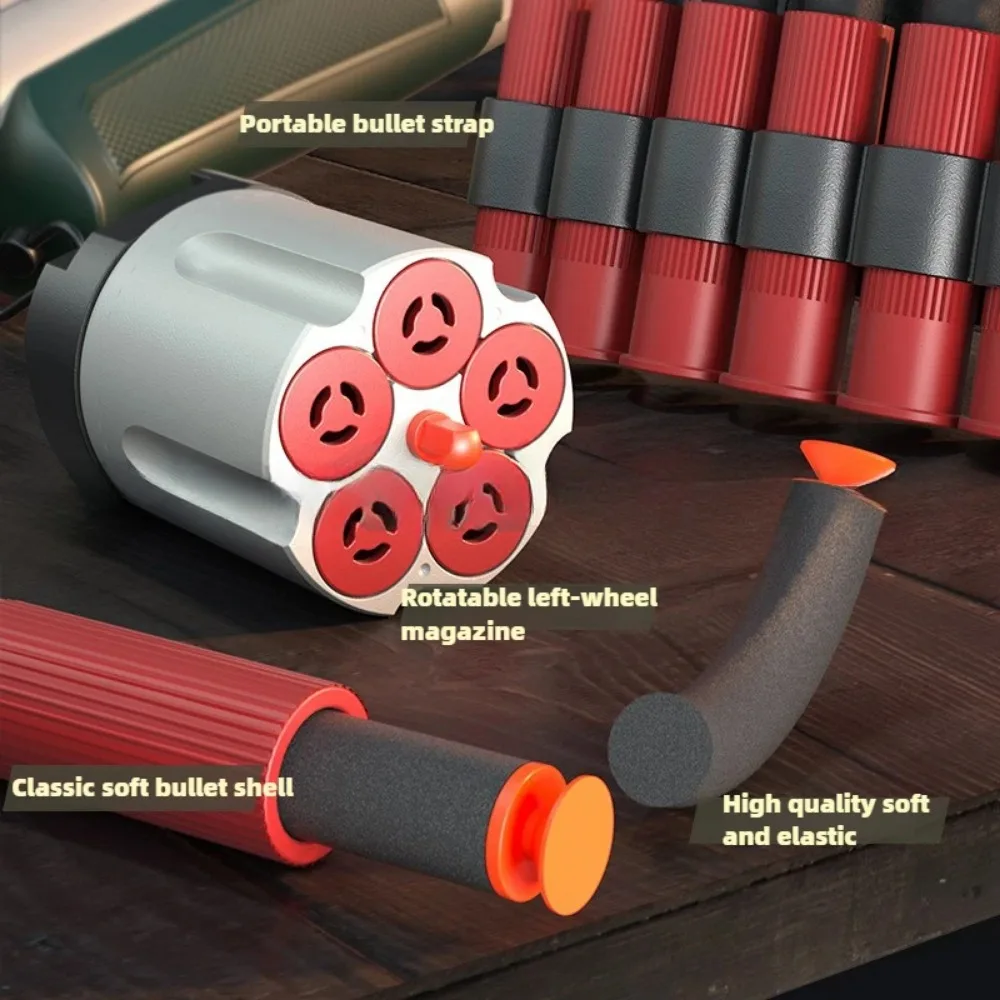 RevolverToy Guns Shell Throwing Soft Bullet Launcher Outdoor CS Shotgun Shooting Game Model Toy for Children Kids Christmas Gift