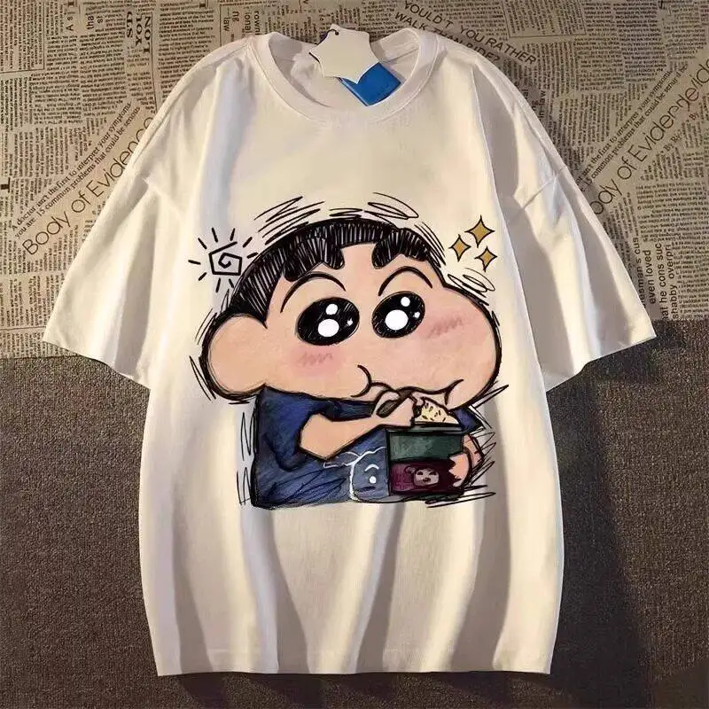 Crayon Shin-chan Boys and Girls Pure Cotton Short-Sleeved T-Shirt - Summer New Design - Japanese Cartoon Student Shirt