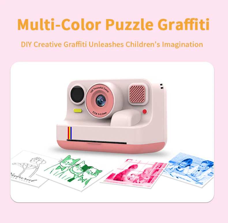 mini camera print K12 Christmas Gift Kids Digital Camera High Quality Cute Instant Print CMOS Imaging Sensor