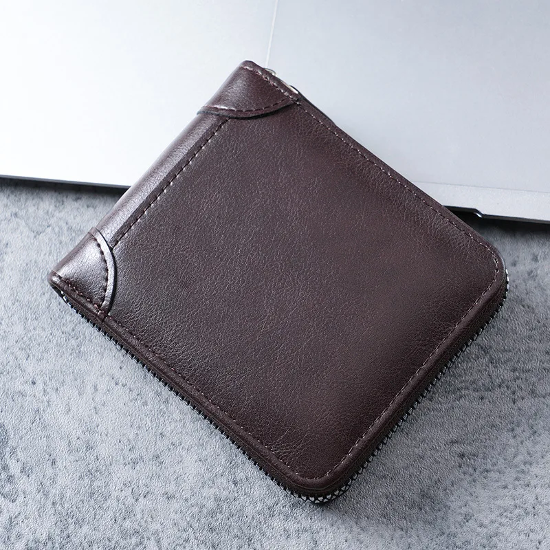 

Fashionable Multi-Functional Zipper Wallet for Men Driver License Card Holder Multi-Slot Business Commuting PU Leather Wallet