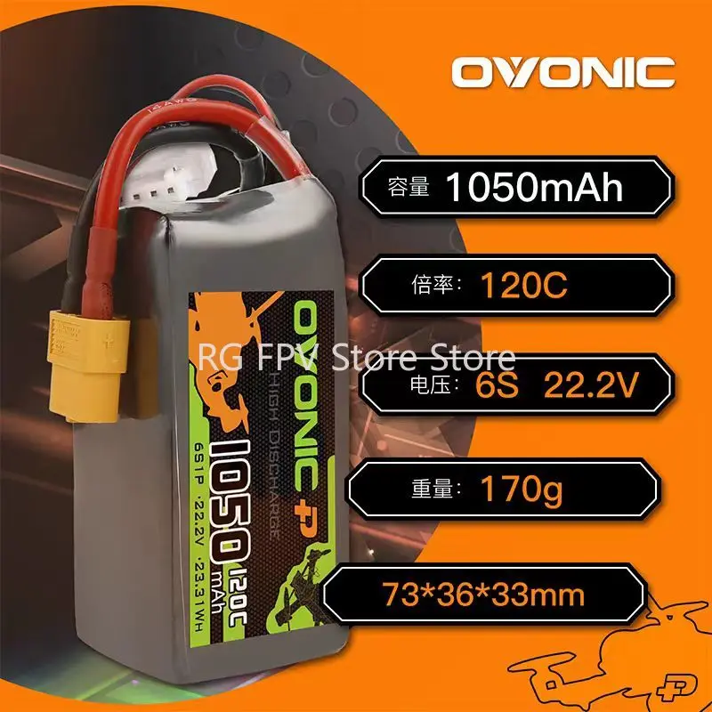 OVONIC 6s 4s Lipo Battery 1050-1550mAh Racing Drone 100/120C 22.2V XT60 Plug For RC Quadcopter Helicopter UAV Aircraft Batteries