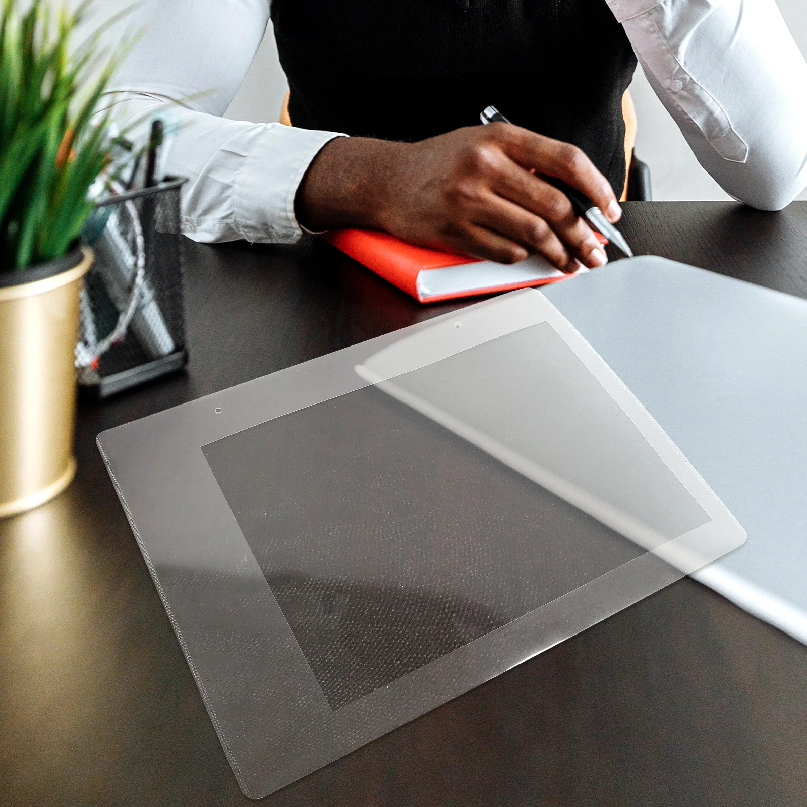 2 قطعة مجلدات الملفات الشفافة أكياس مجلد المستندات العمودية واقية لمكتب دراسة تخزين الورق المنظم المحمولة #4