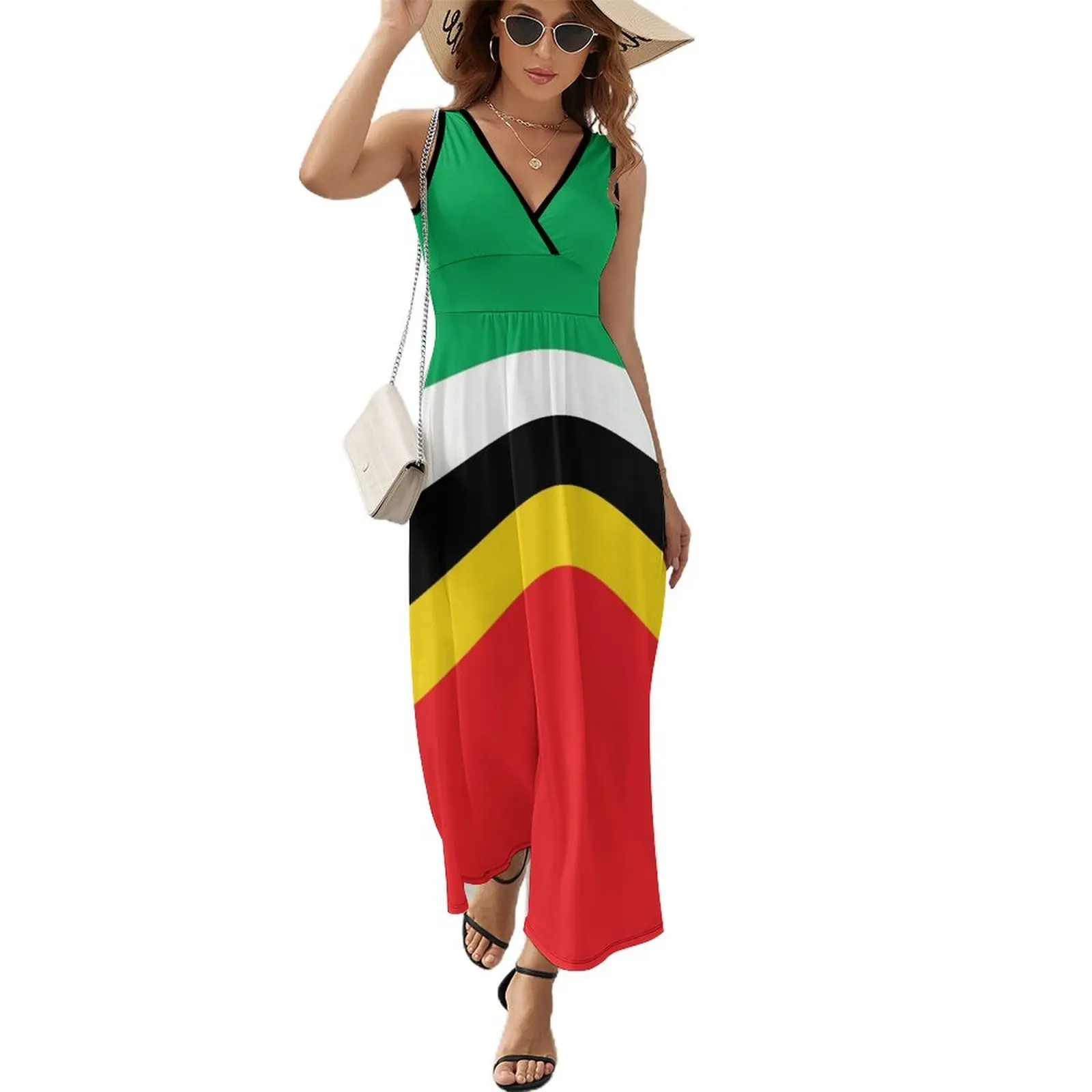 

St Kitts and Nevis Colour Block National colours Sleeveless Dress long dress women prom clothes women's summer clothing 2023