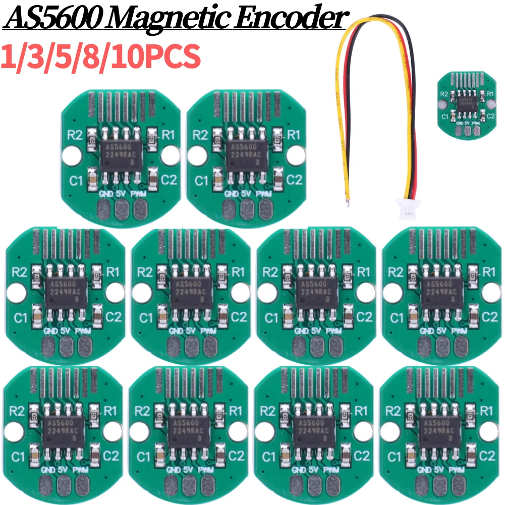 AS5600 Magnetic Induction Angle Measurement Sensor Module High Precision 12-Bit Magnetic Rotary Encoder PWM I2C Interface