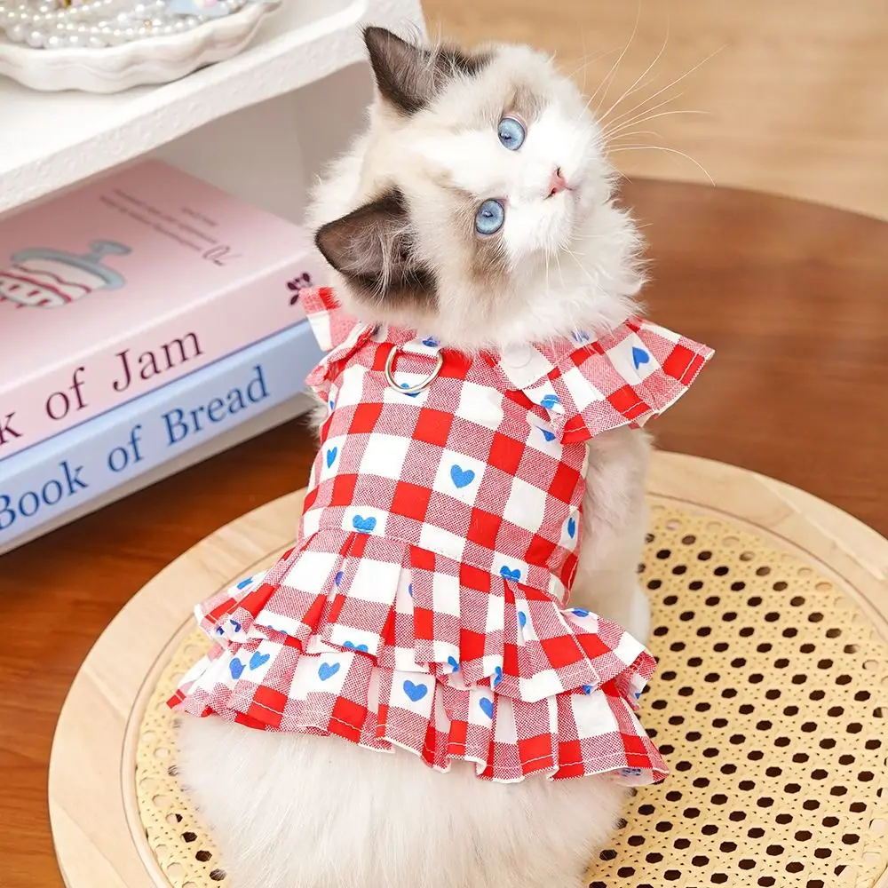

Comfortable Flying Sleeve Pet Clothes Cute Soft Cat Princess Skirt Breathable Pet Dresses Autumn
