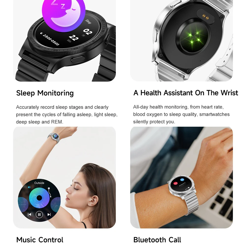 Information Notification GPS Sports Smart Watches Rotating Physical Dial Waterproof Smartwatch Women Heart Rate AMOLED Screen