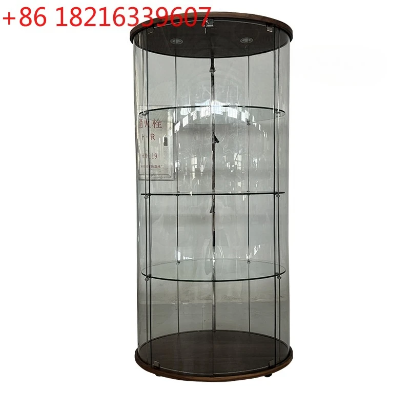Italian minimalist wine cabinet high-end glass transparent display cabinet with lamp and lock decorative cabinet