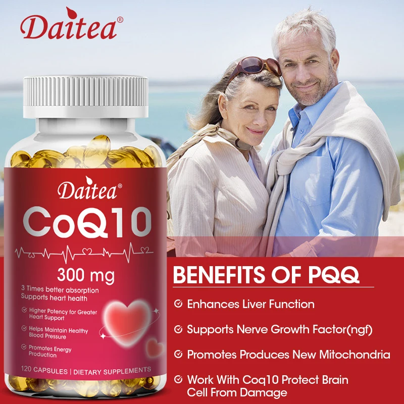 CoQ10 Supplement, Antioxidant, Supports Vascular and Heart Health & Energy Production, Super 3X Absorption, 120 Capsules