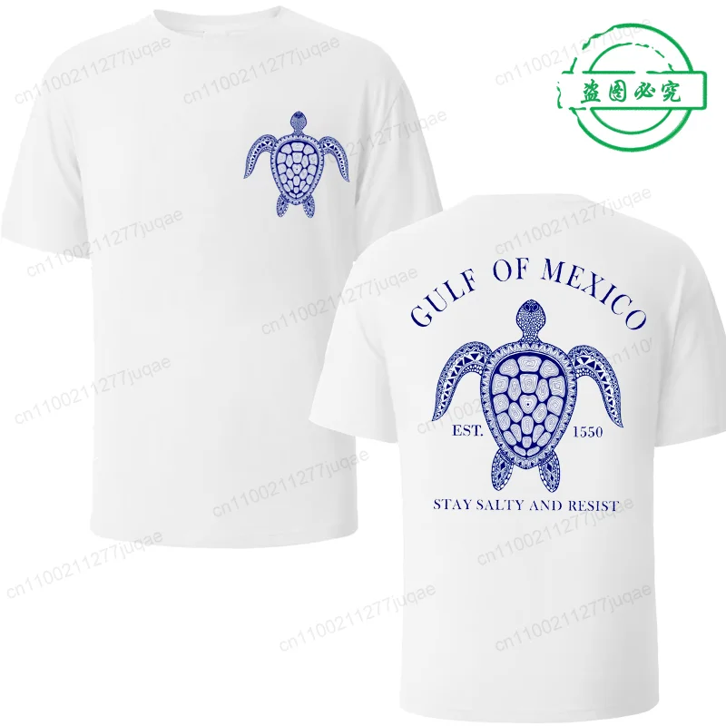 الخليج من المكسيك ريترو السلاحف قميص تي شيرت الرجال النساء الصيف فضفاض زوجين قصيرة الأكمام بلايز Harajuku Y2k خمر المحملة قمة الموضة #1