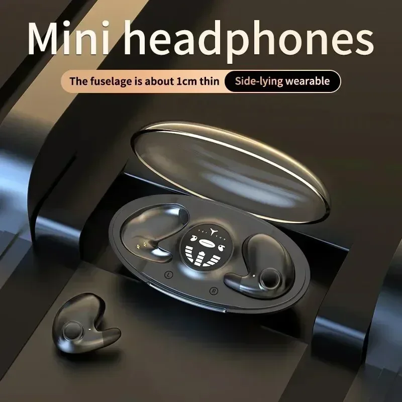 Earphone ENC Peredam Kebisingan Earbuds HiFi Stereo Headset Olahraga Nirkabel 2025 Headphone Tidur Tak Terlihat Mini Bluetooth 5.3