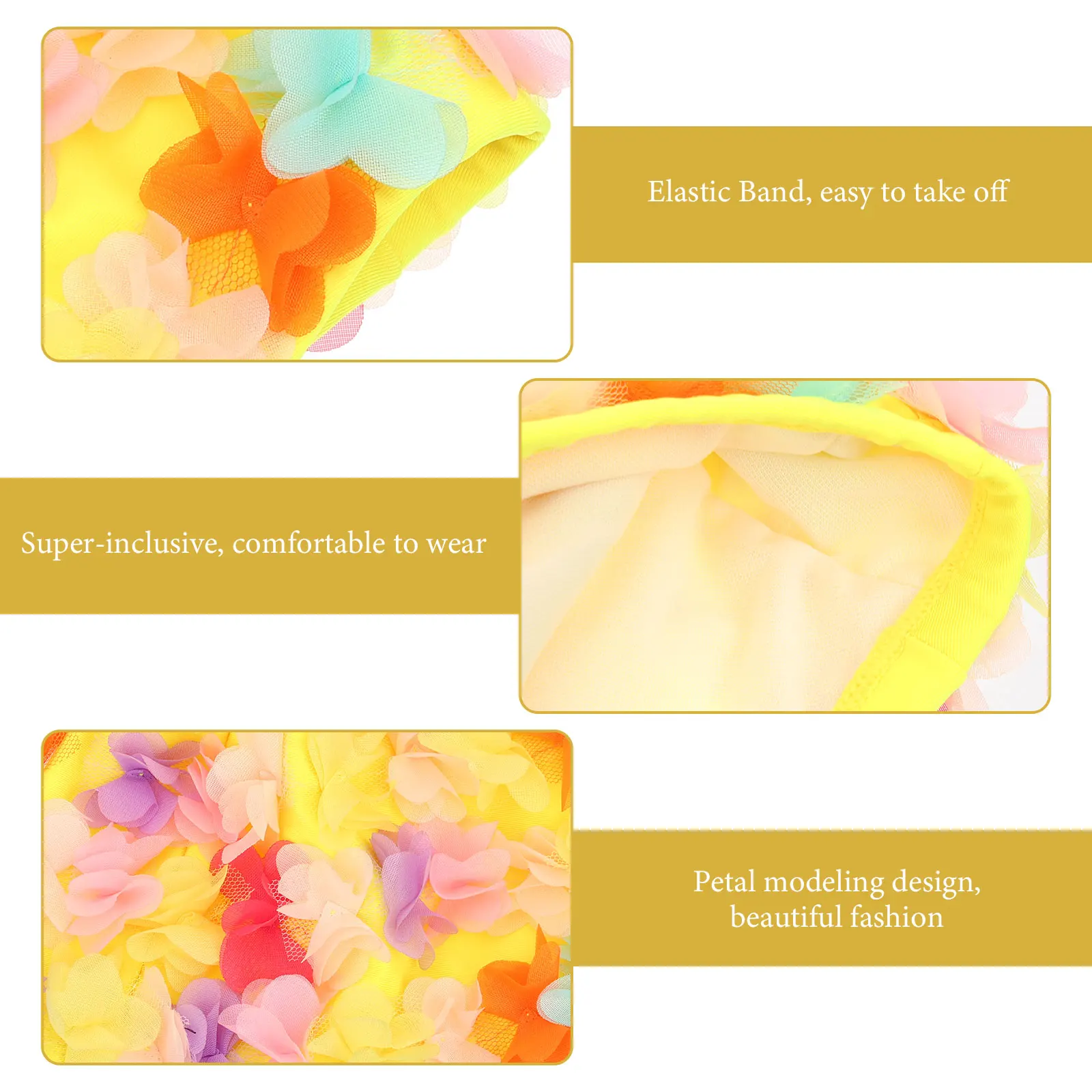 

Retro Flower Shower Cap Swimming Hats for Woman Caps Floral Women Petals Ladies Vintage Beach