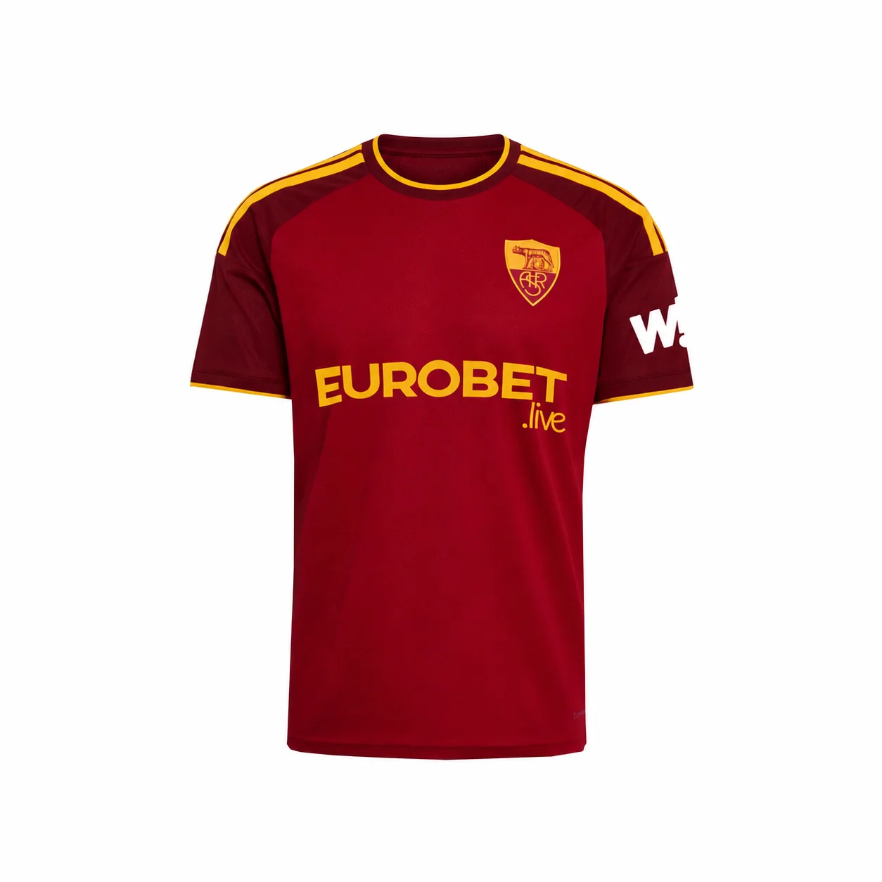2026/27 AS Roma Home Soccer Jersey, Men Red Gold Short Sleeve Football Shirt, Quick Dry Breathable Match Training Fan Supporter