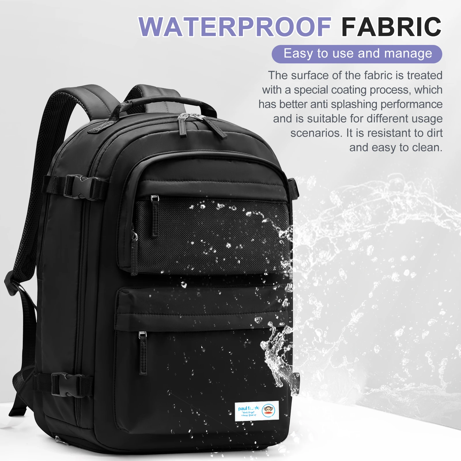 حقيبة ظهر بول فرانك للسفر للنساء والرجال، حقائب سفر ذات سعة كبيرة مضادة للسرقة، حقيبة ظهر كاجوال للكمبيوتر المحمول #5