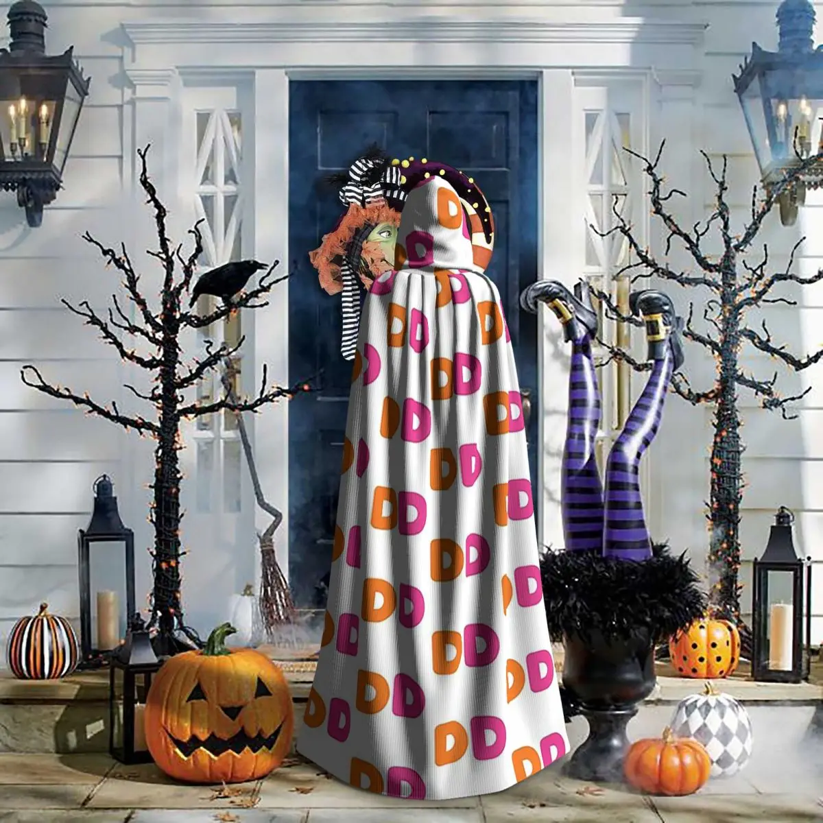 Capa Larga con Capucha de I Love Dunkin Donuts, Disfraz Medieval de Bruja, Capa de Cosplay para Halloween, Unisex para Adultos