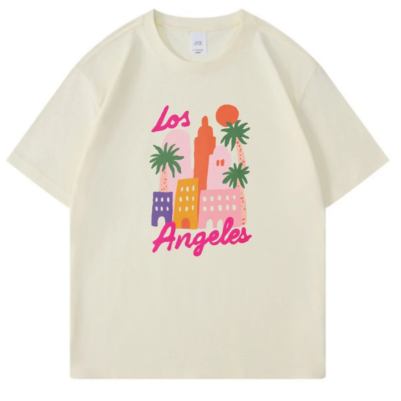 

Plus Size Women's T-shirt Oversized Boho Los Angeles Graphic Retro Short Sleeve Dropped Shoulder 2026 Summer Top for Holiday