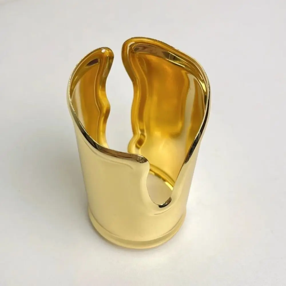 New Metallic Finish Wide Open Bracelet Wide Open Irregular Shape Irregular Bracelet Statement Bangle Women Fashion Jewelry
