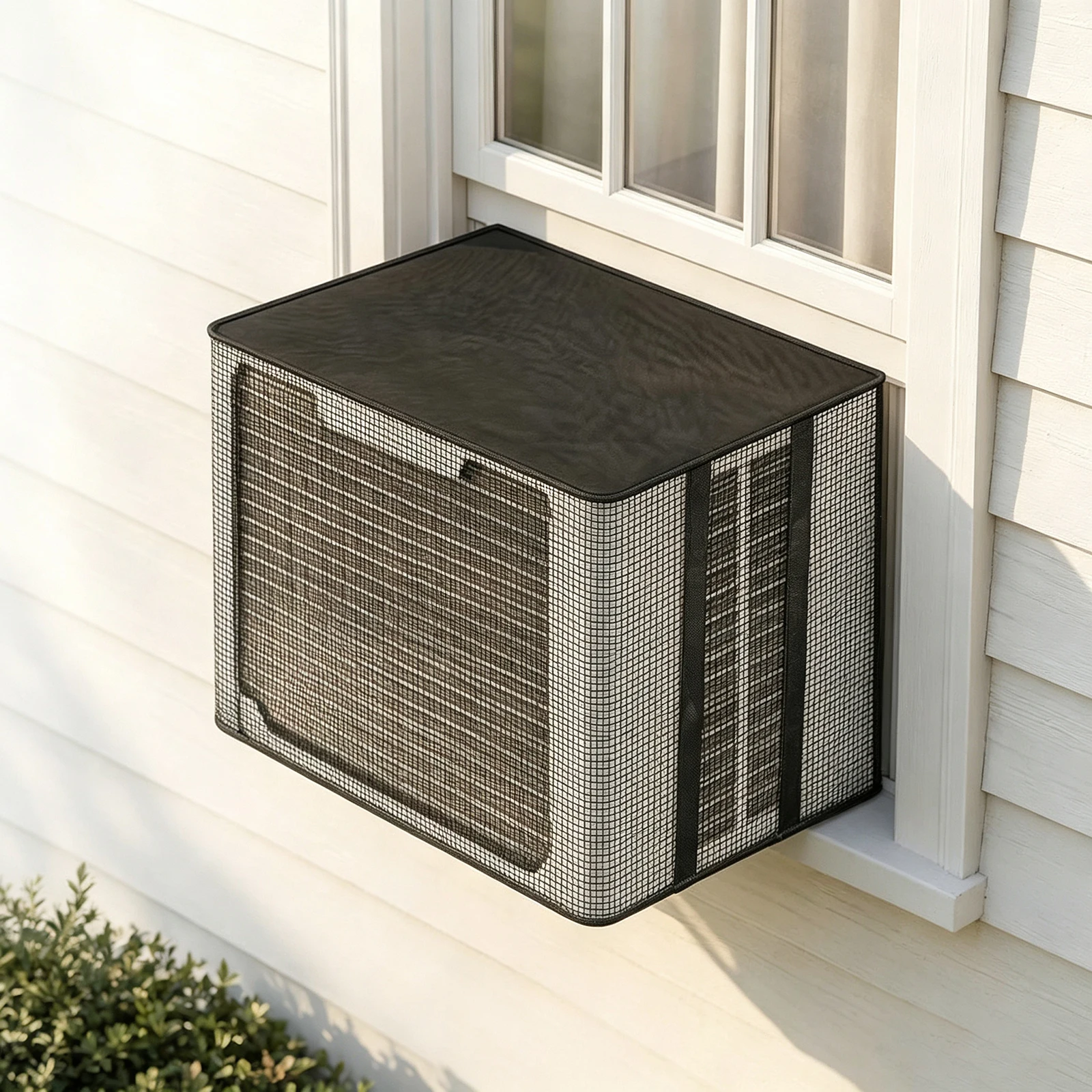 Outdoor AC Cover Mesh Window Unit Cover Waterproof Dustproof Drip Pad Blocks Insects Leaves Debris