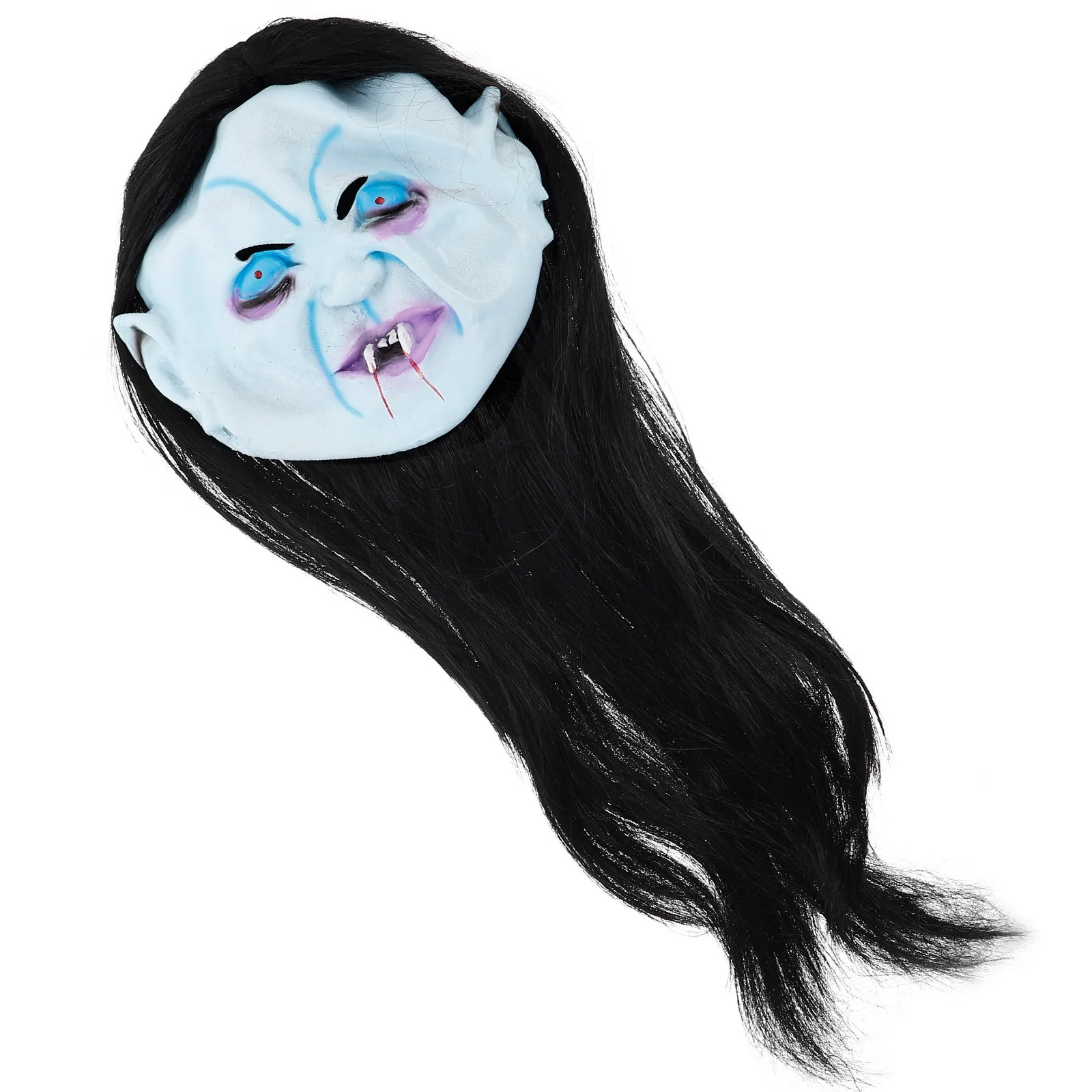 

Creepy Ghost Mask Realistic Scary Full Face Costume Masks Halloween Party Props Evil Horror Long Hair Fake Ghost Masks Headgear