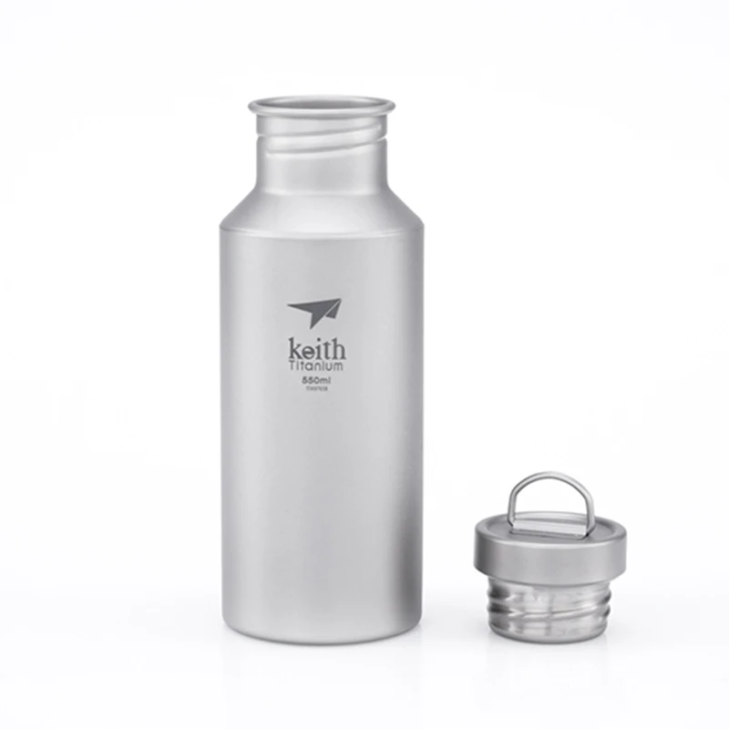 Keith Titanium Water Bottle 550ml Bacteriostatic Drinkware Outdoor Hiking Camping Tableware Cycling Sports Bottle Ultralight