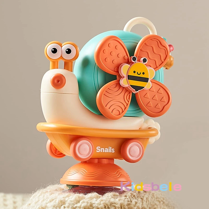 Baby Toys Montessoris Inspired Toddlers Bath Sensory Toys High Chair Suction Cup Fidget Spinner Fine Windmill Snail Newborn Gift