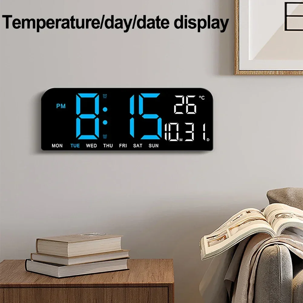 

Modern Design For Cooking Digital Wall Clock Alarm Clock With Timer Automatic Brightness Dimmer Date And Week Display