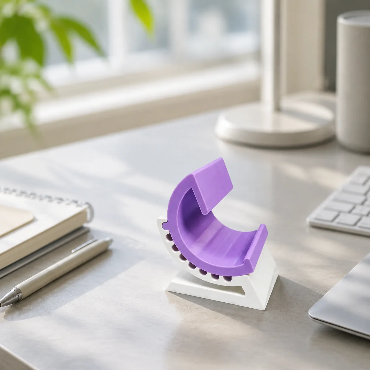 Cute 3D Print Rotating Phone Stand Rack, Removable Stand Base, Stylish Ornamental Tabletop Holder for Office & Bedroom
