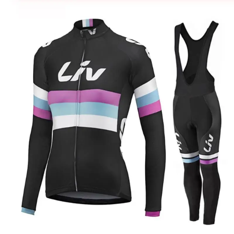 LIV 2023 Women Autumn Cycling Jersey Set Long Sleeve Breathable Clothing MTB Maillot Ropa Ciclismo Bicycle Outdoor Sportswear