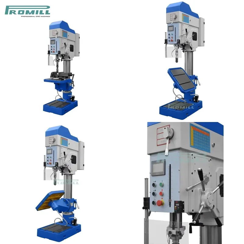 HCY Promill 50mm Vertical Column Drilling Machine ZWB5050 Spindle Auto Feeding Threading Function High Spindle Rigidity MT5