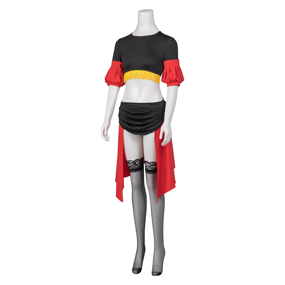 Game Odin Sphere Cosplay Costume Sexy Red and Black Dress Full Set Halloween Carnival Outfits