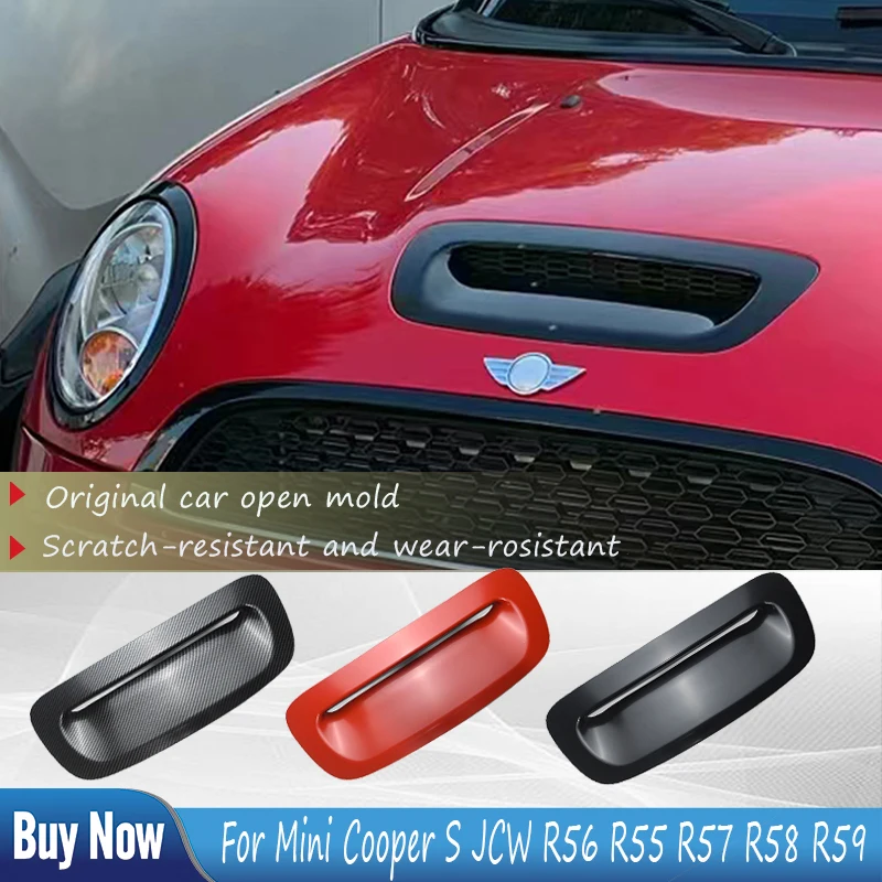 

For Mini Cooper S JCW R56 R55 R57 R58 R59 Black Front Engine Hood Bonnet Vent Scoop Air Outlet Cover Trim Exterior Accessories