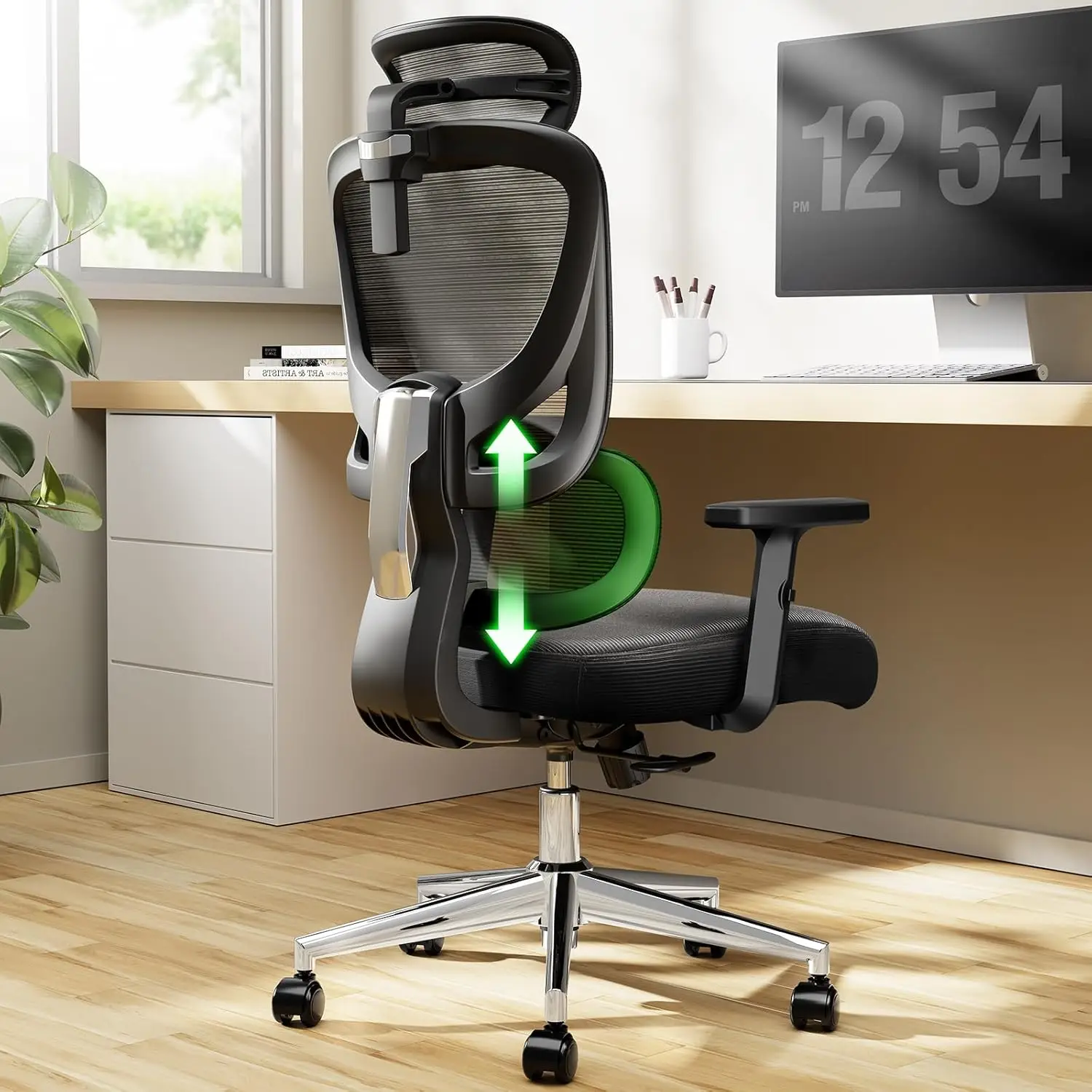 

Marsail Ergonomic Office Chair Desk Chair,Gaming Chair with Height Adjustable Lumbar Support,Breathable Mesh Seat Adjustable