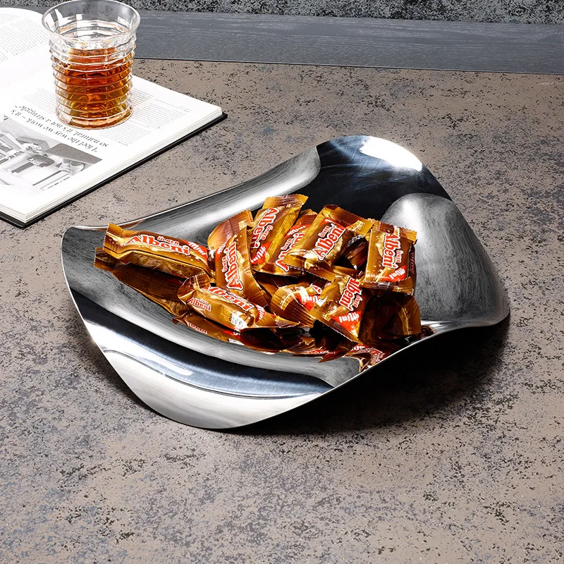 High-end, mirror stainless steel, fruit plate snacks