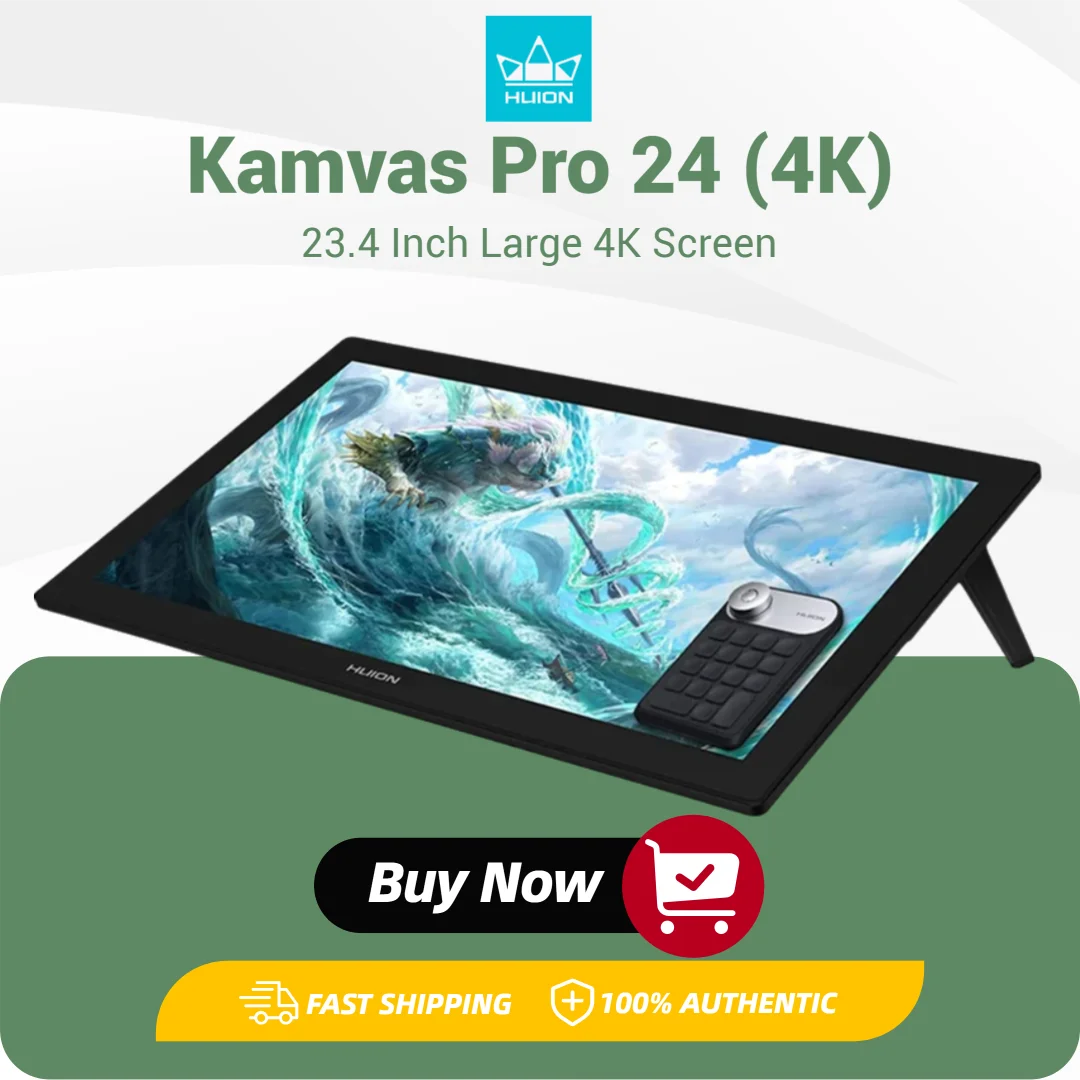 Huion Kamvas Pro 24 drawing tablet with stunning 4K resolution
