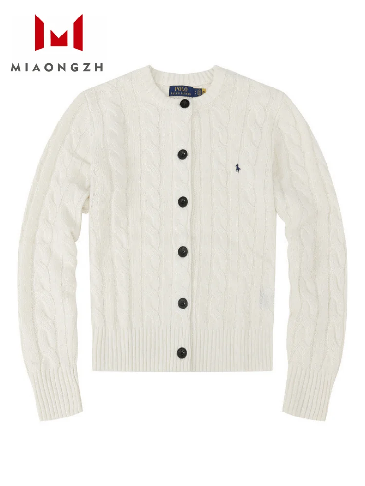 

2024 Autumn Winter New For Women Knitted Sweaters Cardigan Coat O Neck Long Sleeve Single Breasted Embroidery Luxury Sweatshirts