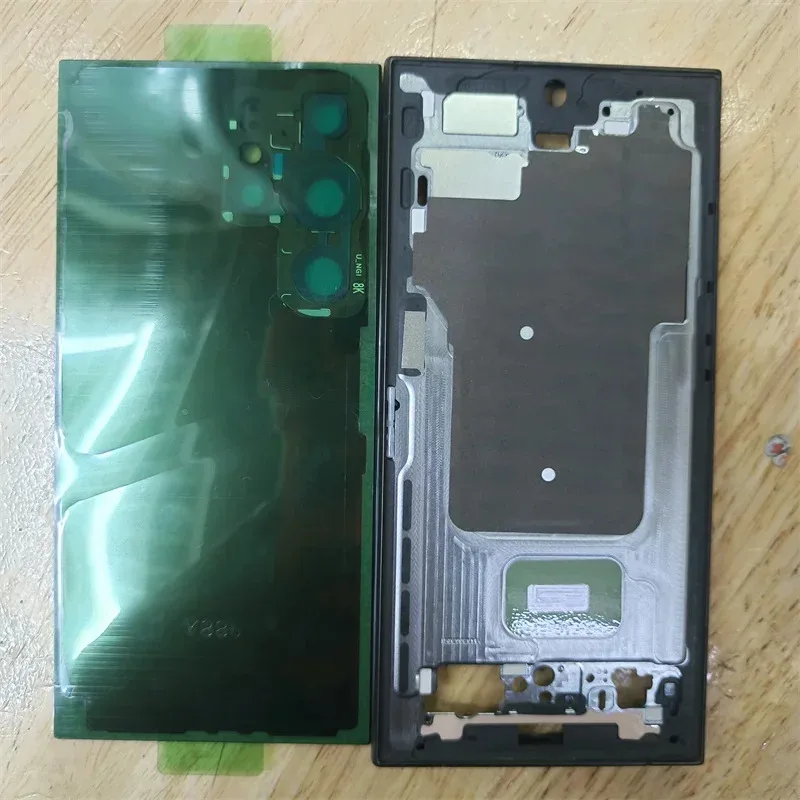 لهاتف سامسونج جالاكسي S24 الترا الإطار الأوسط + غطاء خلفي زجاجي مع أجزاء إصلاح عدسة الكاميرا #4